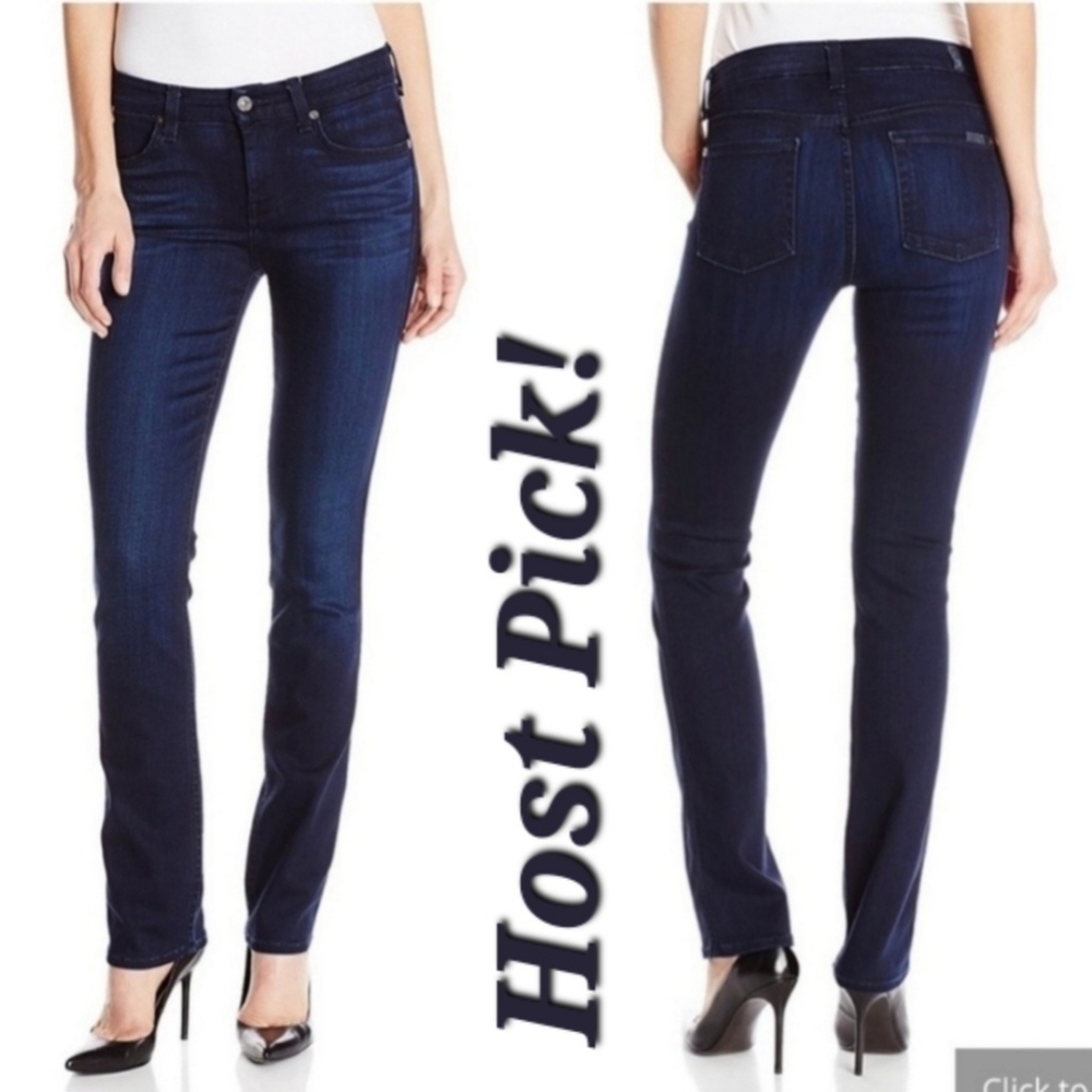 7 For All Mankind The Modern Straight Jeans Women's 26 Blue Denim Jeans EUC
